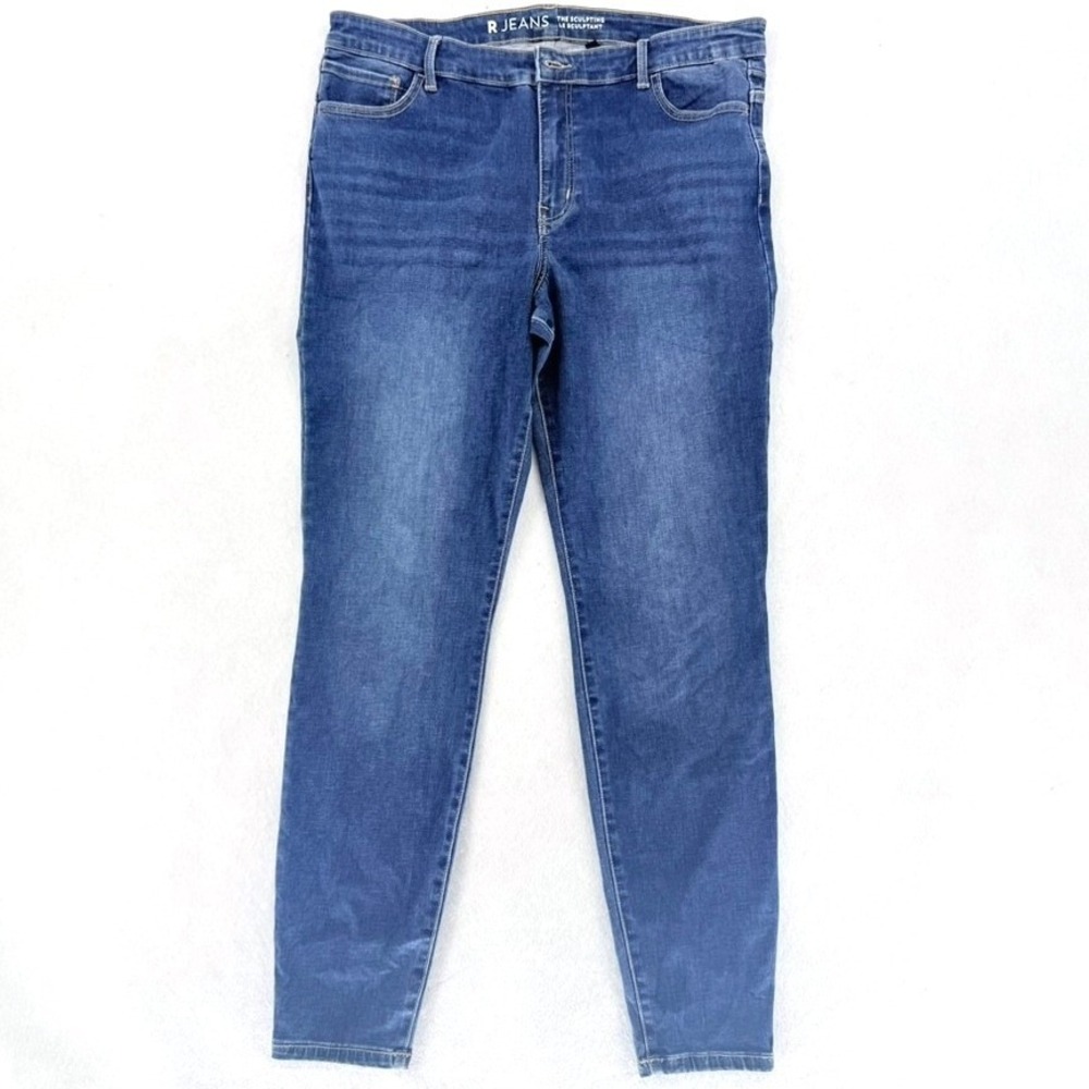 R Jeans The Sculpting Skinny High Rise Medium Wash‎ Blue Denim Jeans Size 34